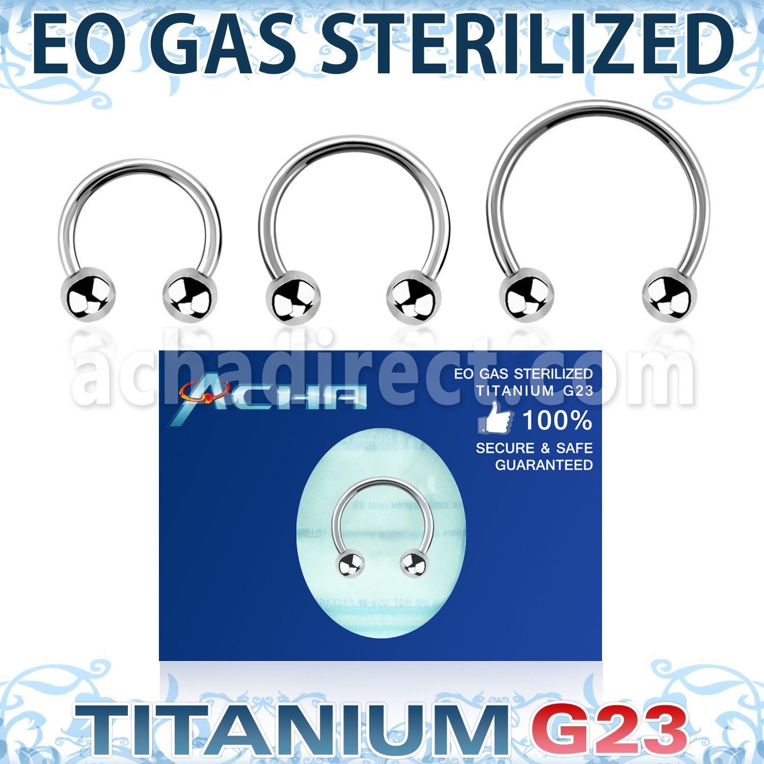 zucbeb4 sterilized titanium g23 circular barbell 16g balls